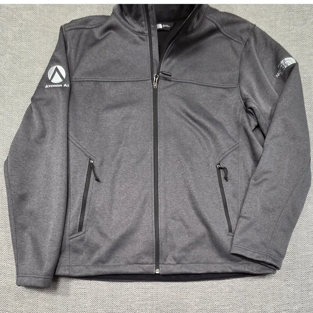 The North Face WindWall Softshell Jacket Mens Large Grey Atomic AI Full Zip L